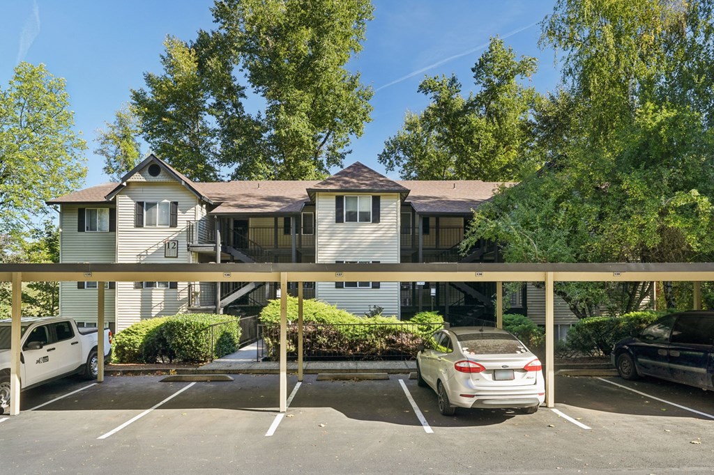 Apartment exterior with covered parking
