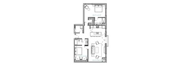 A floor plan of a house with dimensions and room layout.