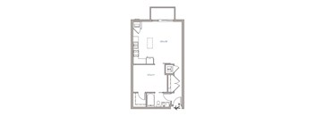 A floor plan of a kitchen with a layout of 13x11 feet.