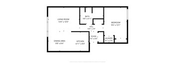 A black and white image of a floor plan for a house.