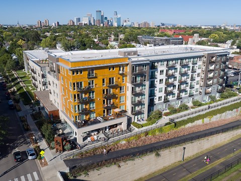 Elegant Exterior View Of Property at Track 29 Apartments, Minnesota