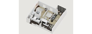 Floorplan for a 2 bedroom apartment