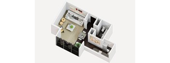 Floorplan for a studio apartment