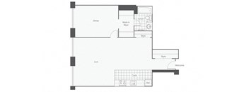 a floor plan of a bedroom apartment