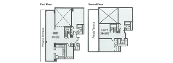 Floorplan layout for unit 214