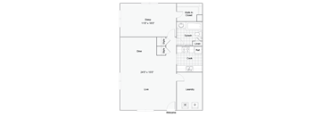 1Bed-1Bath Floor Plan at Williamsburg South, Pittsburgh, PA, 15228