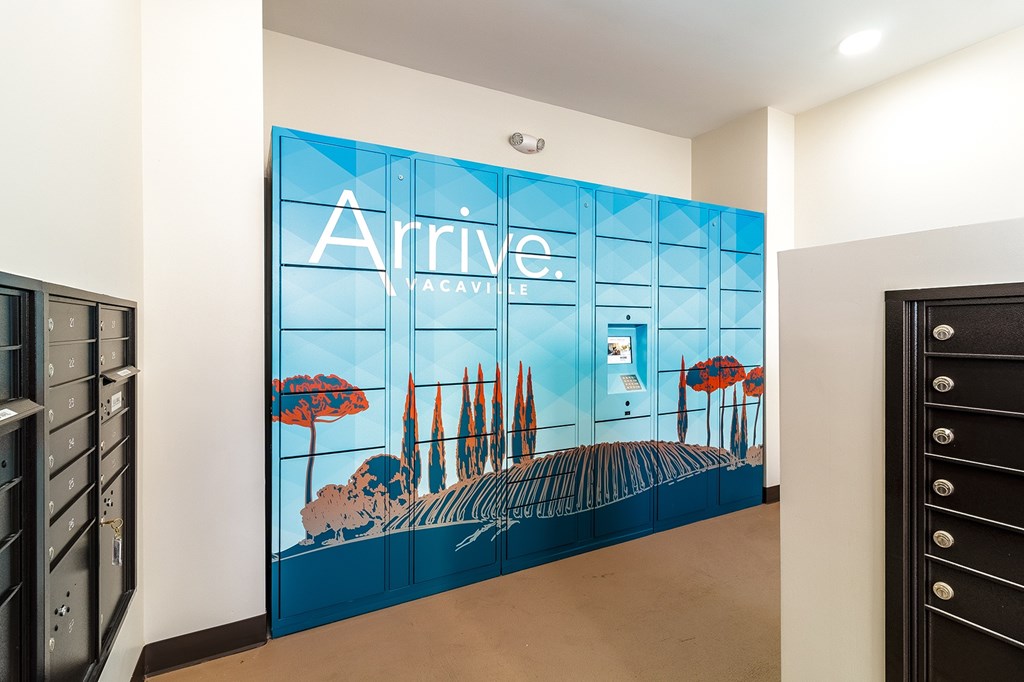Parcel lockers at Arrive Vacaville