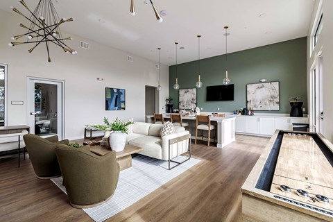 Community room with chairs and games