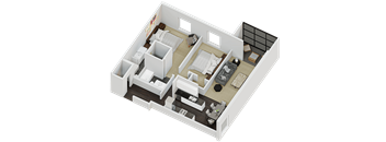 Floorplan for a 2 bedroom apartment