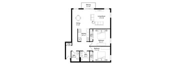 B1 Floorplan at The Venue on Knox Apartments, Minneapolis