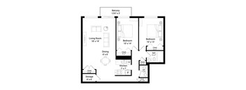 B2 Floorplan at The Venue on Knox Apartments, Minneapolis, 55408