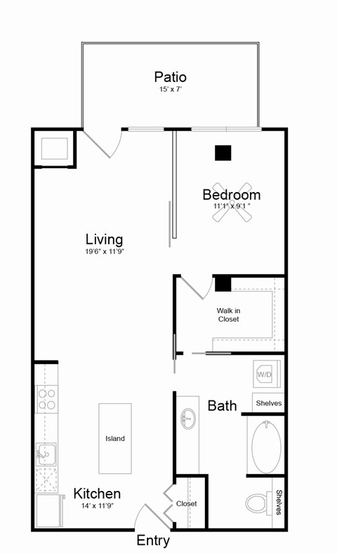 A23 floor plan at Track 29 Apartments, Minneapolis, MN, Minnesota, 55408