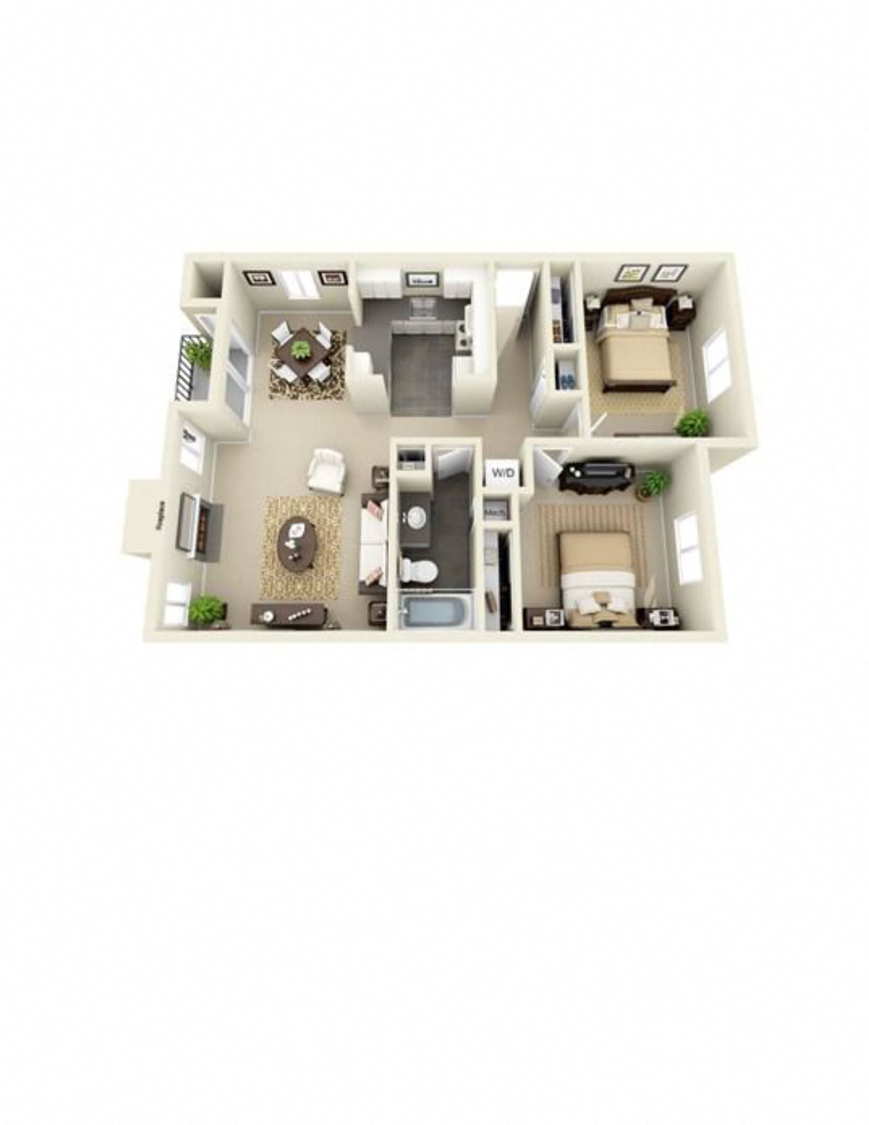 Broadway 2 bed 1 bath apartment at Miramonte Lodge, Milwaukie, 97222