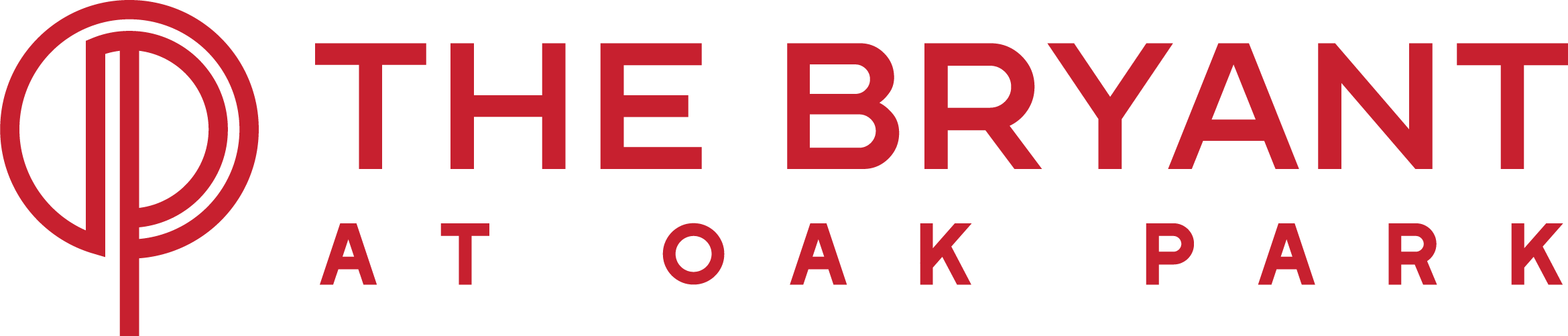 The Bryant at Oak Park logo - Red Wide