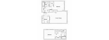 2 Bed 2 Bath Floorplan D at Oak Park City, Oak Park, IL