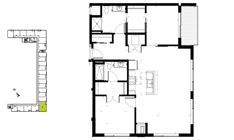 2 bedroom 1 bath floorplan