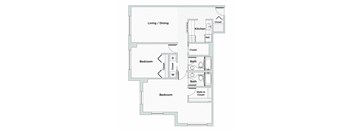 2 Bed 2 Bath Floorplan K at Oak Park City, Oak Park, IL