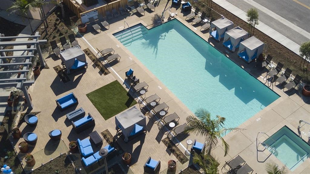 Aerial Pool View at Arrive Los Carneros II, Goleta, California