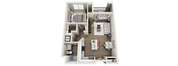 One Bedroom Floor Plan at Arrive Los Carneros, Goleta