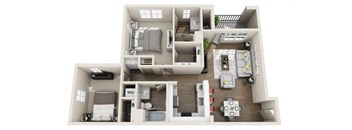 2 Bed 2 Bath Floor Plan at Arrive Los Carneros, California