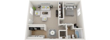 1 Bed 1 Bath Floor Plan at Dwell Apartment Homes, California