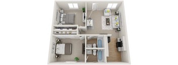 2 Bed 2 Bath Floor Plan at Dwell Apartment Homes, California, 92507