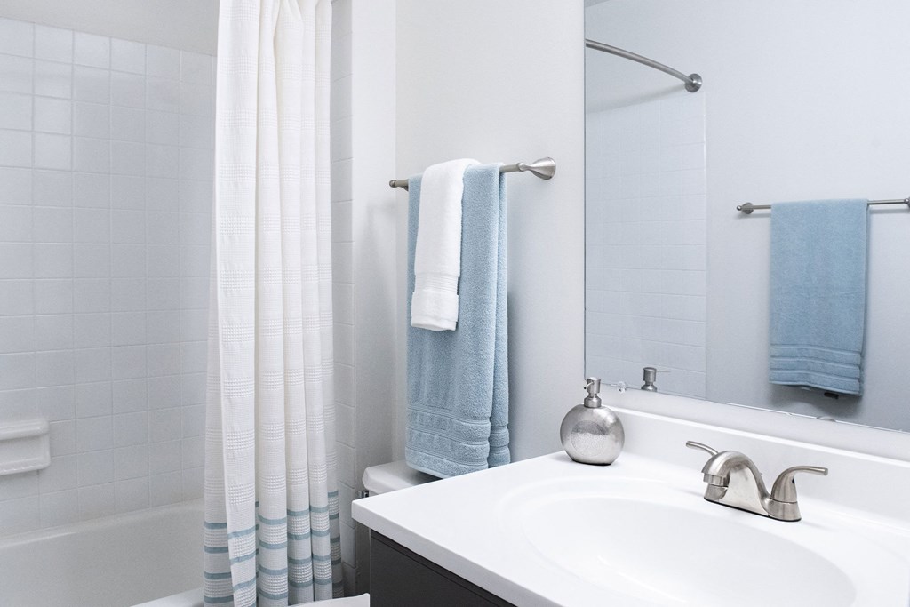 a bathroom with a sink and a bathtub at Fifteen 98 Naperville, Illinois, 60563