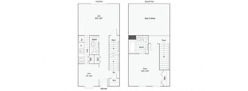 1 Bed 1 Bath Floor Plan at Arbor Commons, Ellington, 06029