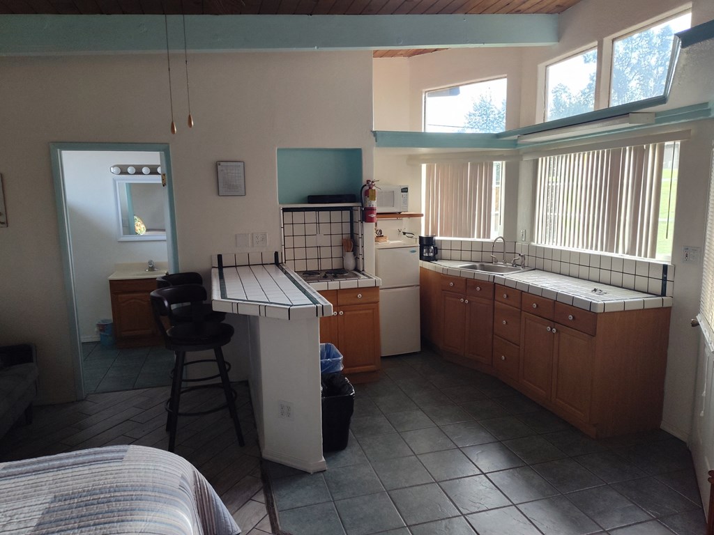 View of kitchen interior at Salinas Sunset Apartments, Salinas, CA