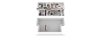 Floorplan for a 3 bedroom apartment