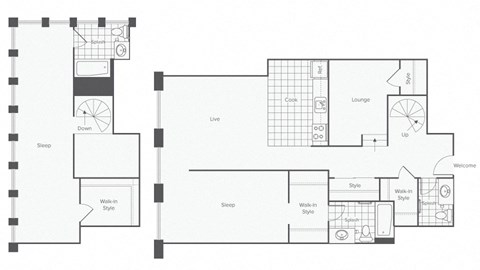 a floor plan of a bedroom apartment
