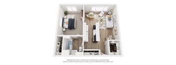 The Cedar Floorplans 1 bedroom & 1 bath