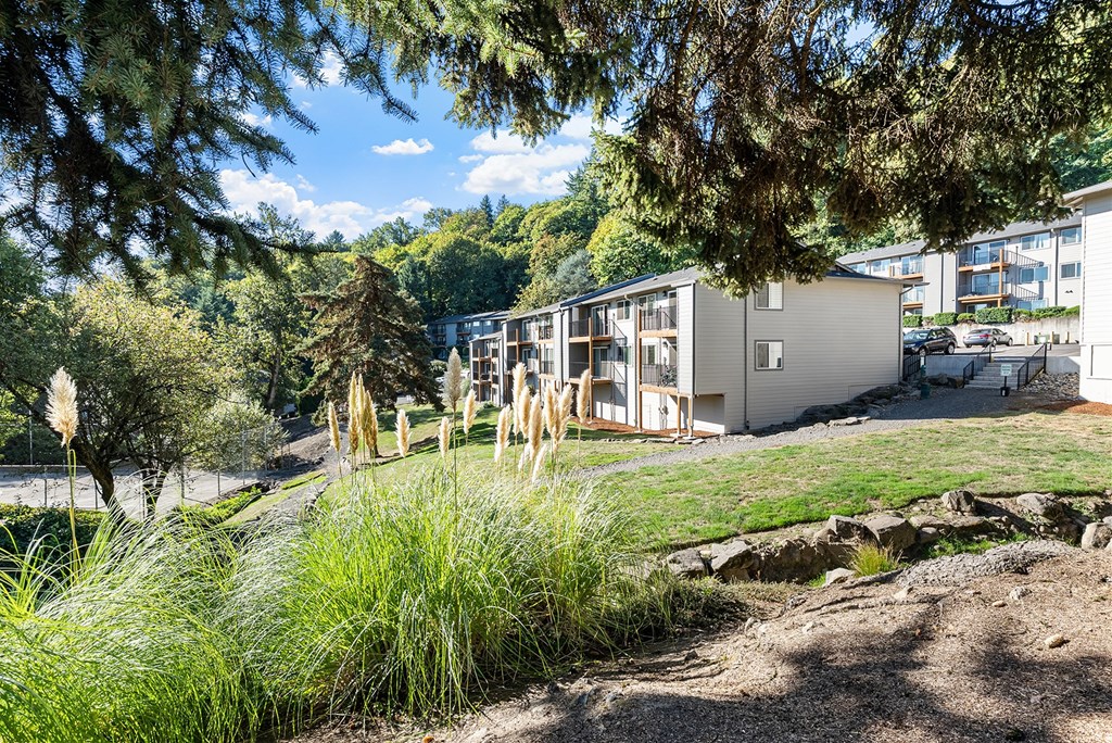 Green area with a view of apartments