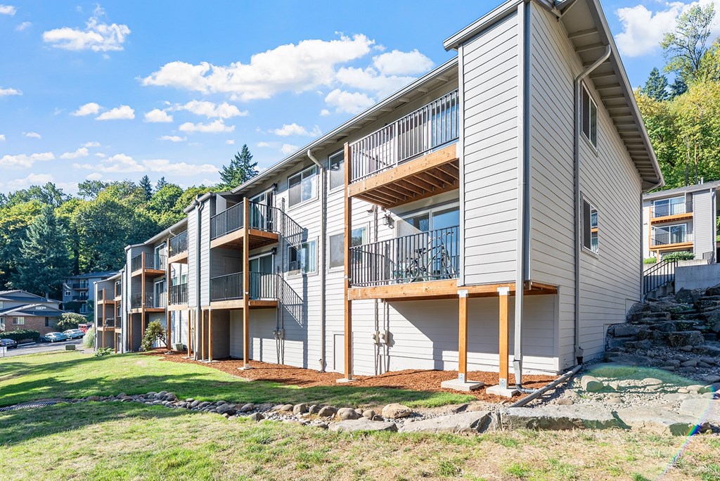 Apartment exterior with trees