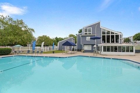 our apartments showcase a swimming pool at ReNew Odenton, Maryland