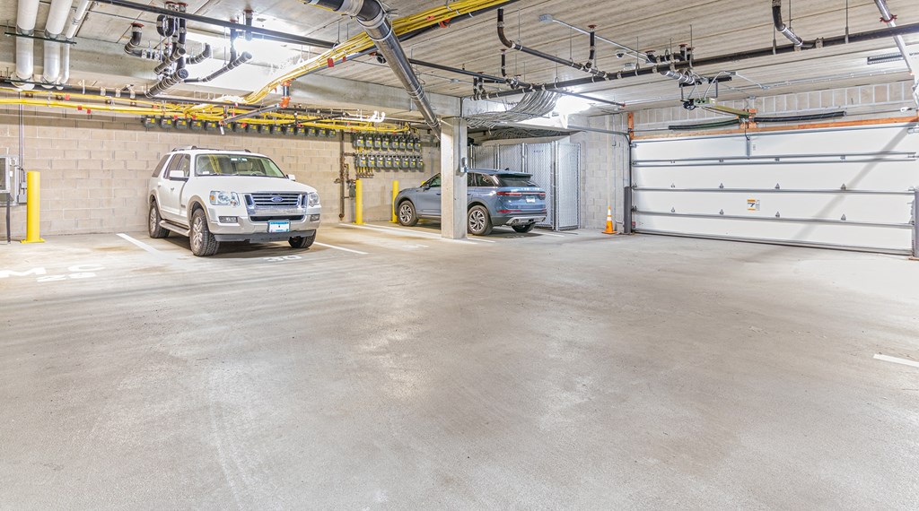 Covered parking garage