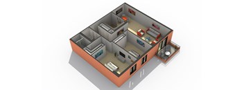 Eleven 13 Floor Plan at ReNew Wheaton Center, Illinois, 60187