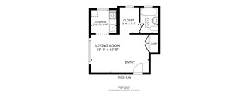 Floor plan for a studio apartment