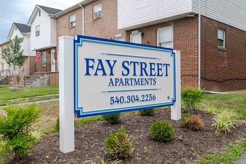 Property Signage at Fay Street Apartments, Winchester Virginia