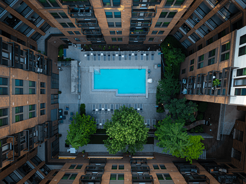 A large outdoor swimming pool