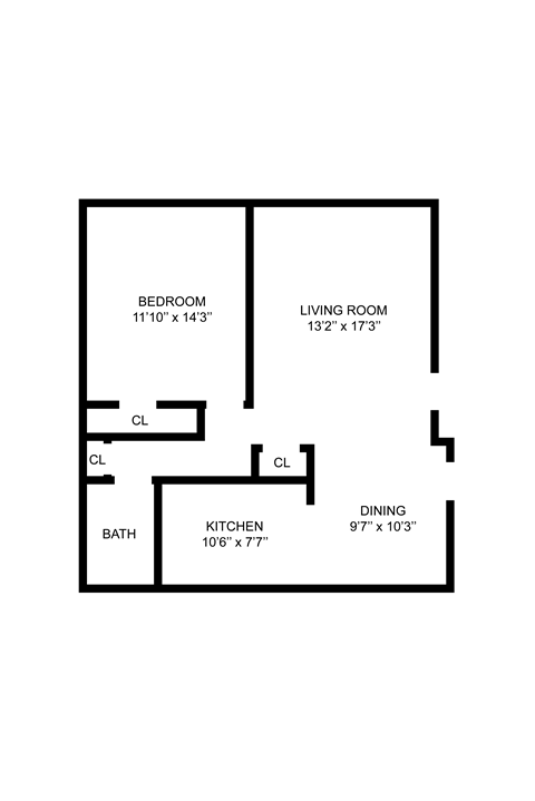 1 bedroom floorplan