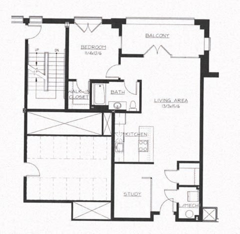 a floor plan of a home at Flats at Southside, Pittsburgh, PA