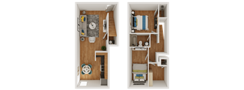 Fort Collier 2 bed floorplan at Fort Collier Terrace, Virginia, 22601