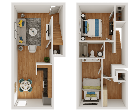Fort Collier 2 bed floorplan at Fort Collier Terrace, Virginia, 22601
