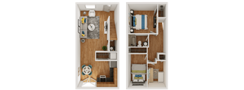 Fort Collier 3 bed floorplan at Fort Collier Terrace, Winchester, VA 22601