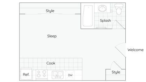 a floor plan of a small apartment