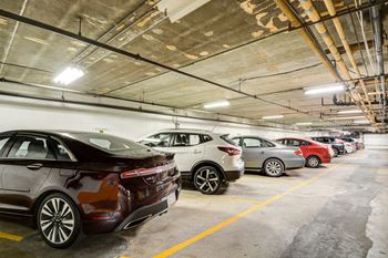 cars parked in a parking garage