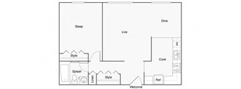 Ashford LURA Floor Plan at ReNew Aurora, Illinois, 60506