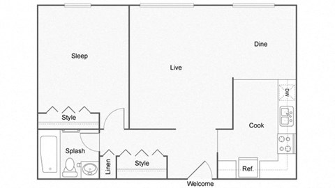 Ashford LURA Floor Plan at ReNew Aurora, Illinois, 60506