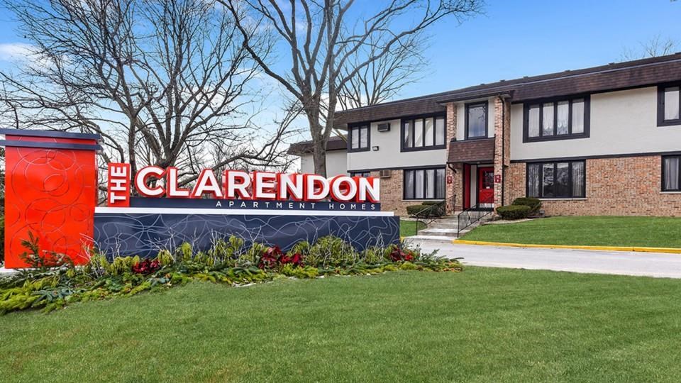 Building Sign at The Clarendon Apartment Homes, Clarendon, IL, 60514